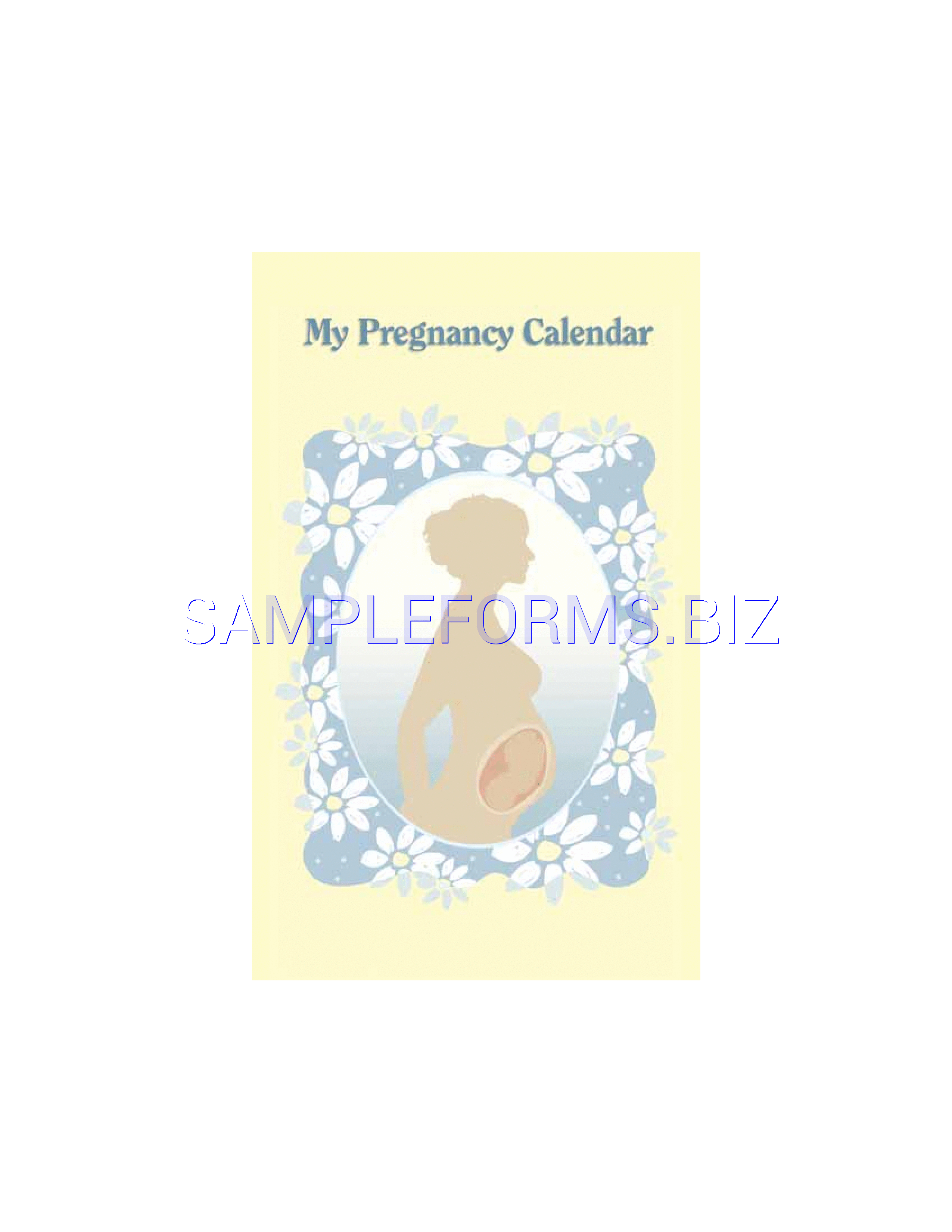 Preview free downloadable Pregnancy Calendar 1 in PDF (page 1)